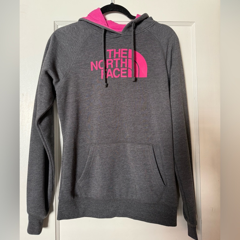 The North Face Charcoal and Fuchsia Hoodie